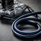 Rock n Roll Camera Straps And Bags Kameragurte | Hochwertiger Kameragurt aus Nappaleder mit einem Kern Seil in Dunkelblau von n | 100cm
