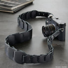 Schwarzer Leder-Kameragurt Rock N Roll mit verstellbarer Schnalle, 125 cm