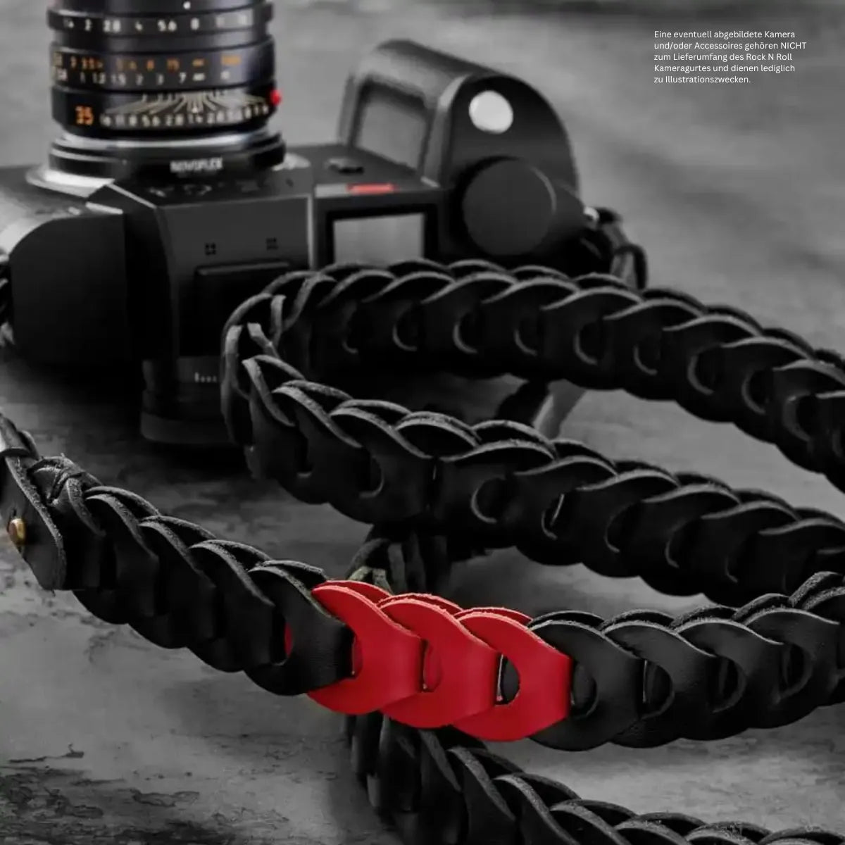 Kamera Tragegurt für Leica SL SL2 und S | Schwarz Rot | Rock n Roll ...