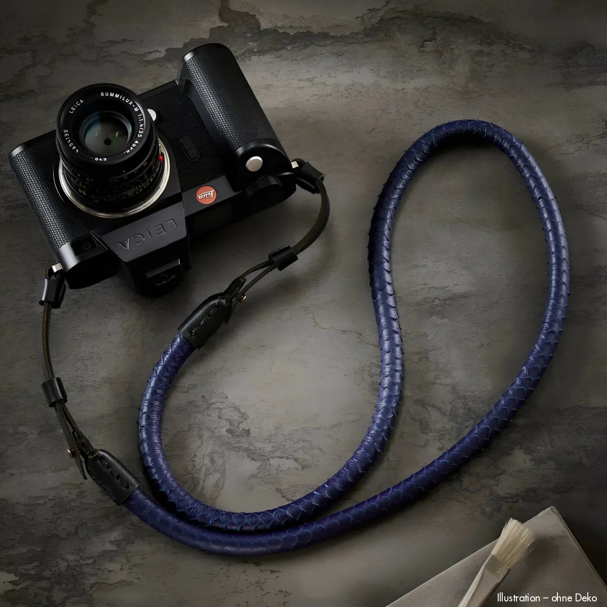Rock n Roll Camera Straps And Bags Kameragurte | Kameragurt aus Blauem Nappaleder in Schlangenleder Design Passend für Leica Sl von - 125cm