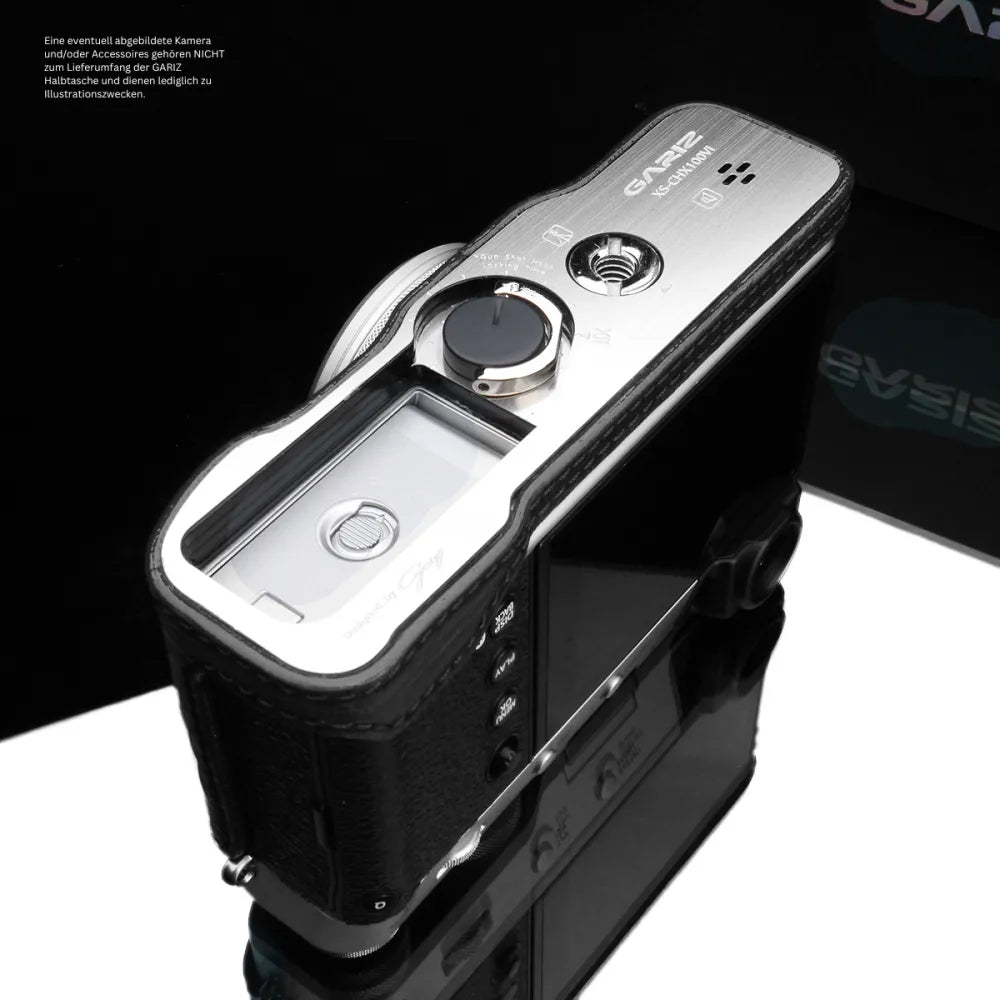 Gariz Design Half Case Bereitschaftstasche | Kameratasche Für Fujifilm X100vi | Italienisches Leder In Schwarz | Gariz Design