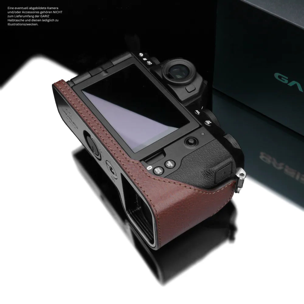 Gariz Design Half Case Bereitschaftstasche | Leder Fototasche Für Fuji X-s20 Aus Leder In Braun Von Gariz Design
