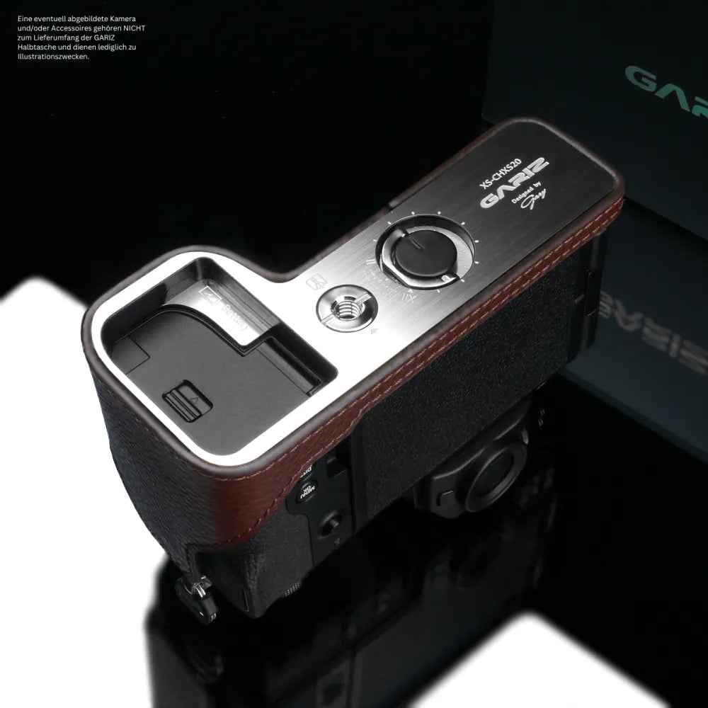 Gariz Design Half Case Bereitschaftstasche | Leder Fototasche Für Fuji X-s20 Aus Leder In Braun Von Gariz Design