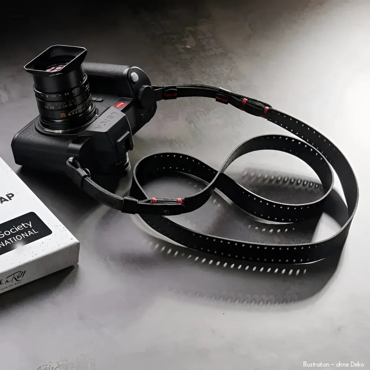 Rock n Roll Camera Straps And Bags Kameragurte | Leder Kamera Schultergurt für Leica Sl von | Schwarz | The Film Strap | 125cm