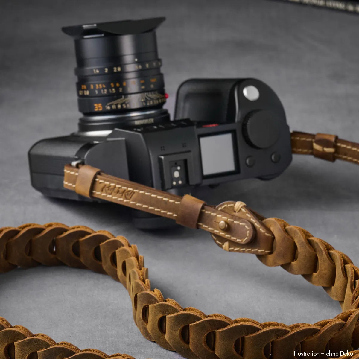 Rock n Roll Camera Straps And Bags Kameragurte | Leder Kamera Schultergurt | Tabakbraun | 125cm | für Leica Sl3 Sl2 Sl Etc.