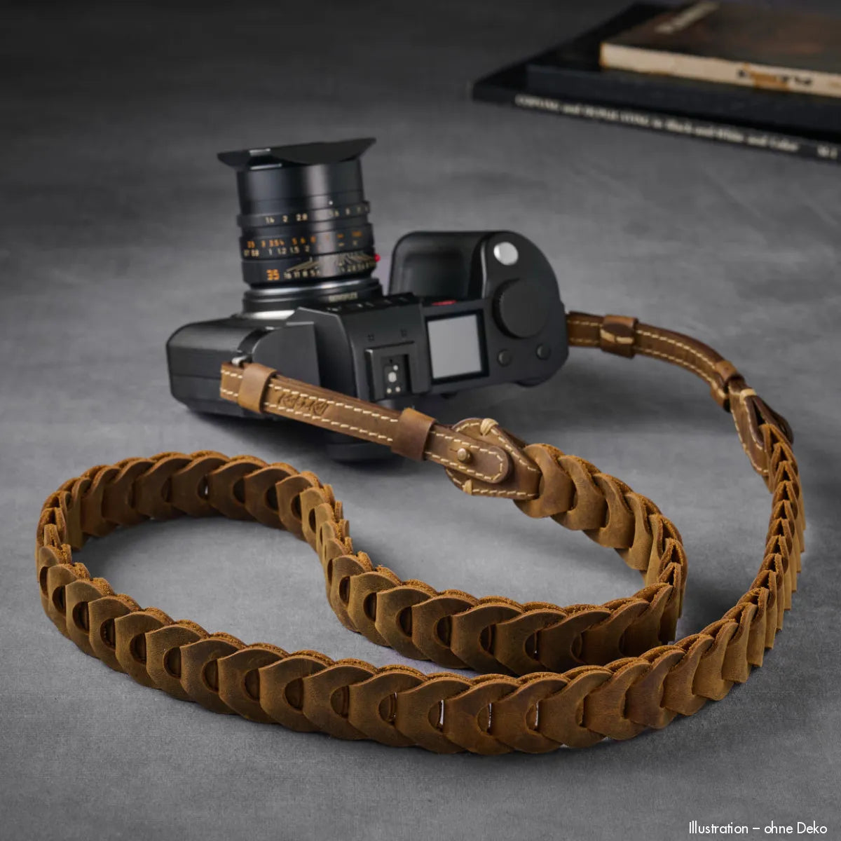 Rock n Roll Camera Straps And Bags Kameragurte | Leder Kamera Schultergurt | Tabakbraun | 125cm | für Leica Sl3 Sl2 Sl Etc.
