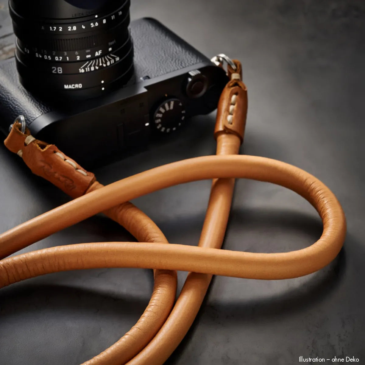Rock n Roll Camera Straps And Bags Kameragurte | Leder Kamera Tragegurt aus Nappa und Seil in Hellbraun von Rocknroll für Z.b. Leica Q3