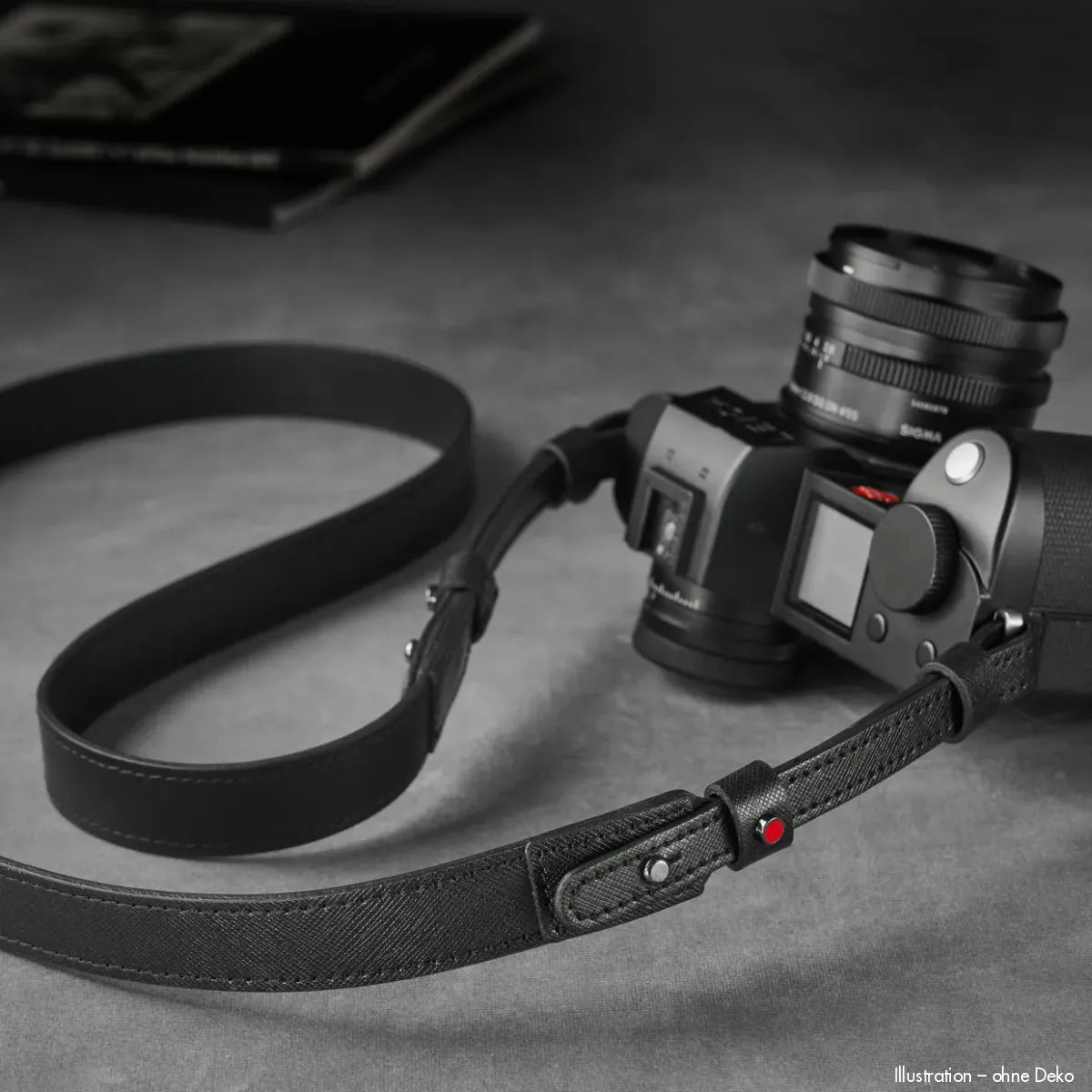 Rock n Roll Camera Straps And Bags Kameragurte | Leder Kameragurt in Saffiano Schwarz von Z.b.für Leica Sl2 | 100cm