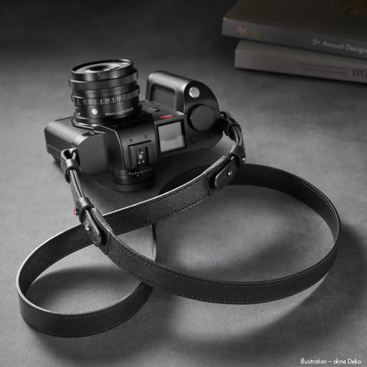 Rock n Roll Camera Straps And Bags Kameragurte | Leder Kameragurt in Saffiano Schwarz von Z.b.für Leica Sl2 | 100cm