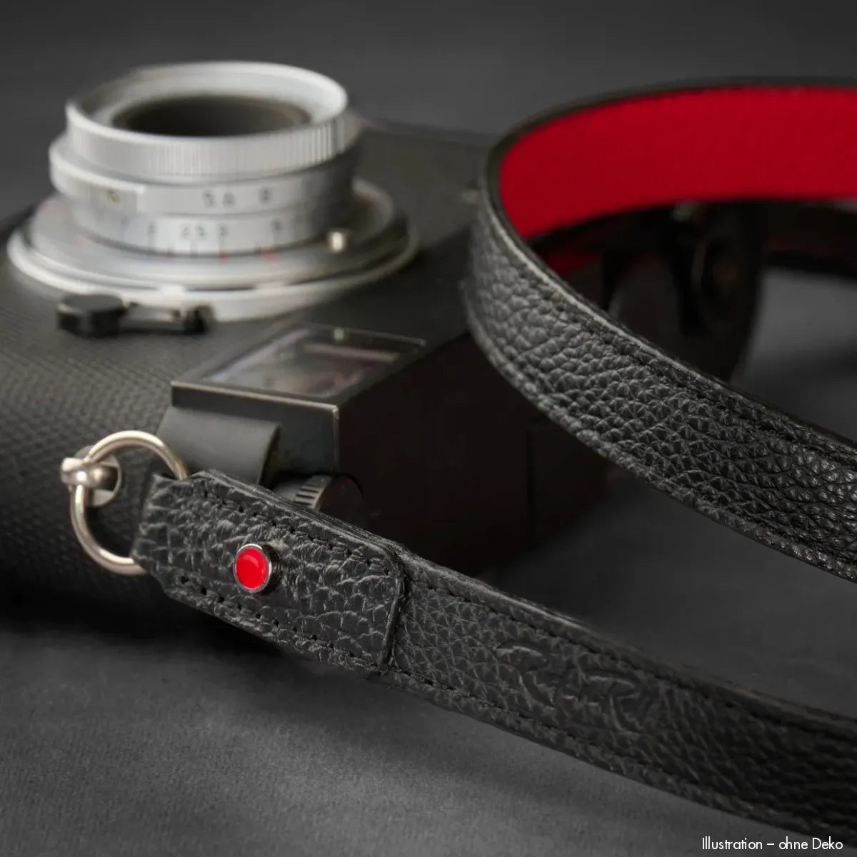 Rock n Roll Camera Straps And Bags Kamerazubehör Speziell für Leica | Leder Kameragurt in Schwarz Rot | Z.b.für m System | 100cm