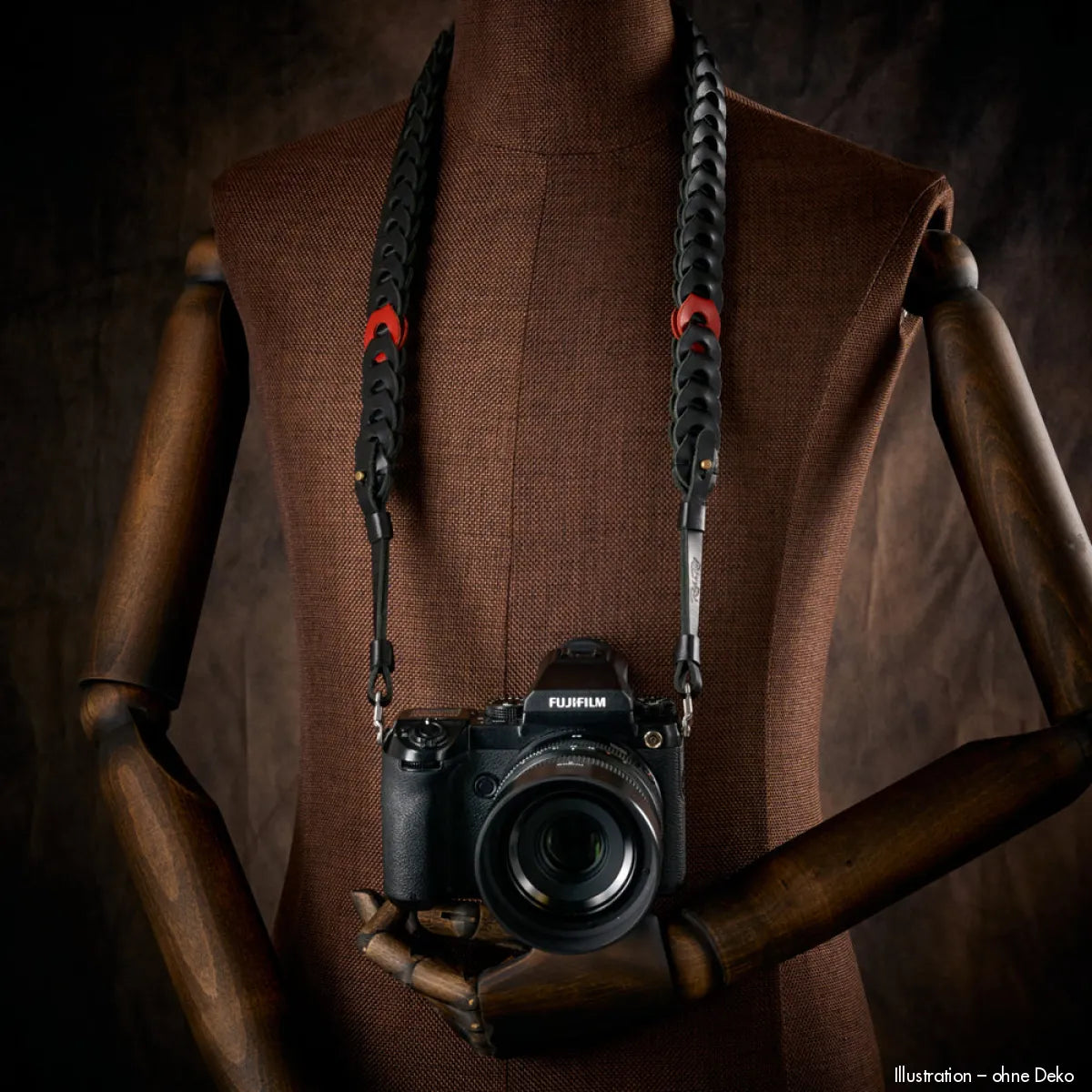 Rock n Roll Camera Straps And Bags Kameragurte | Leder Kameragurt Schwarz mit Rotem Akzent für Dslr & Mirrorless von | 100cm