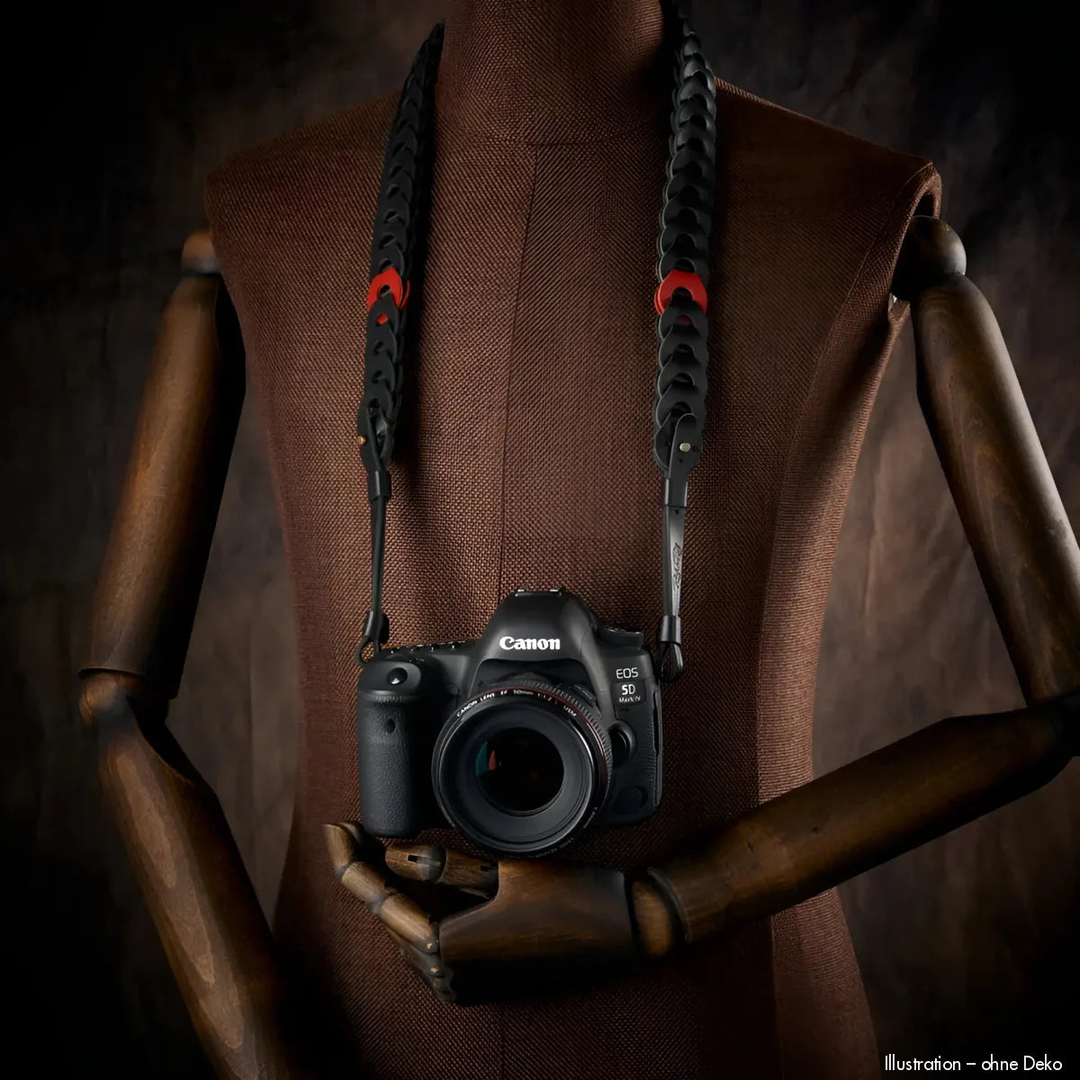 Rock n Roll Camera Straps And Bags Kameragurte | Leder Kameragurt Schwarz mit Rotem Akzent für Dslr & Mirrorless von | 100cm