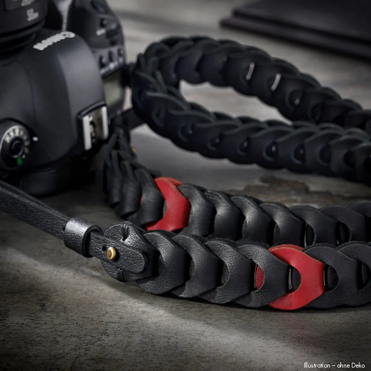 Rock n Roll Camera Straps And Bags Kameragurte | Leder Kameragurt Schwarz mit Rotem Akzent für Dslr & Mirrorless von | 100cm