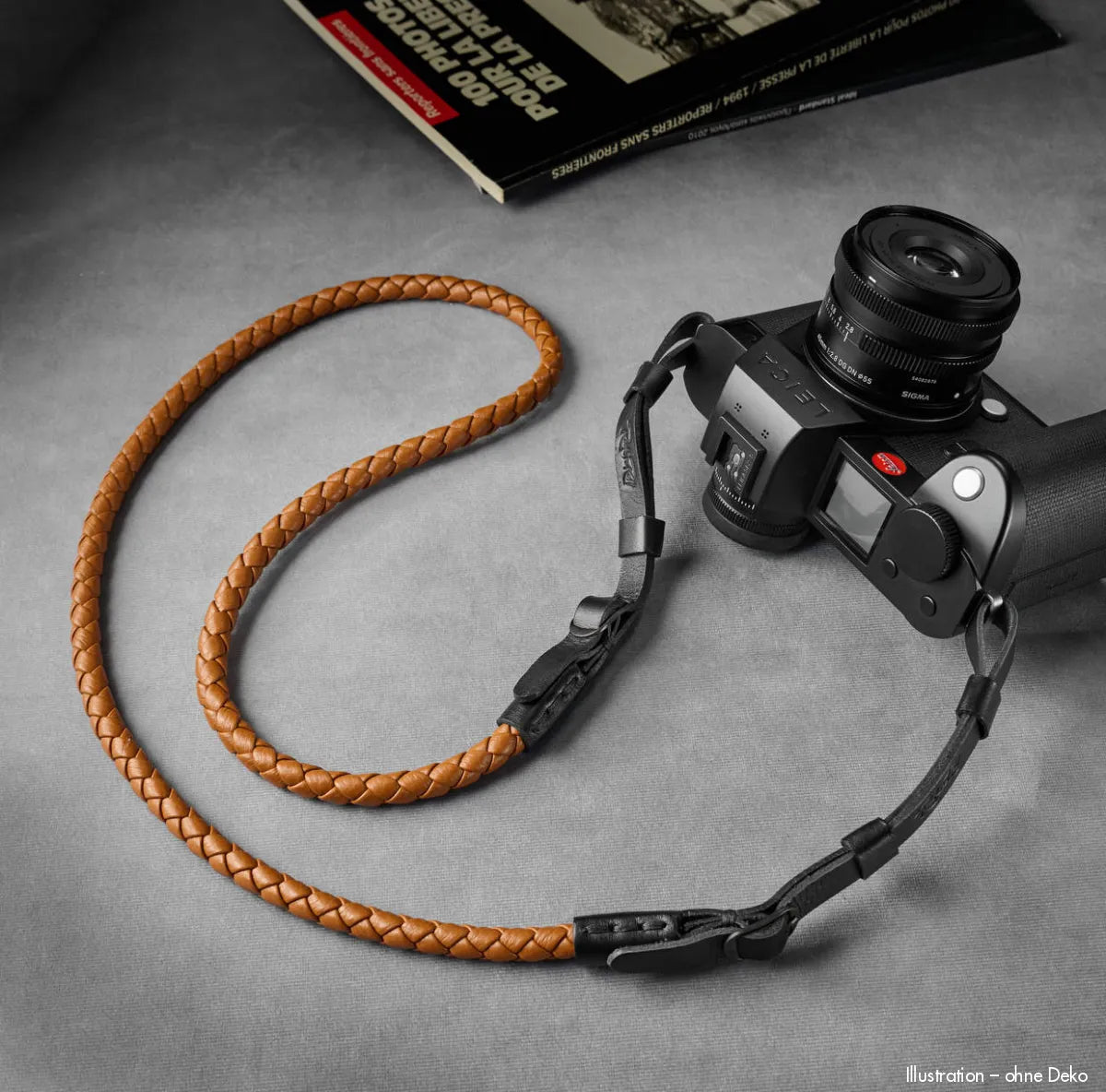 Rock n Roll Camera Straps And Bags Kameragurte | Leder Kameragurt von Geflochten | Hellbraun Bzw. Tan | für Z.b. Leica Sl3 | 125cm