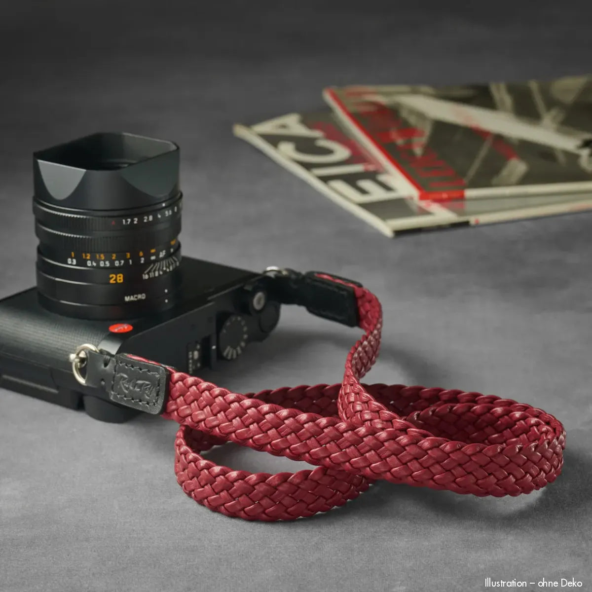 Rock n Roll Camera Straps And Bags Kamerazubehör in Schwarz und Rot | Leder Schultergurt für Kameras 100cm | Weinrot von | Handgefertigt