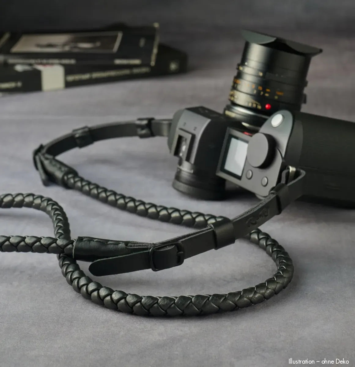 Rock n Roll Camera Straps And Bags Kameragurte | Leder Kameragurt für Leica Sl Modelle | Geflochten Schwarz 125cm