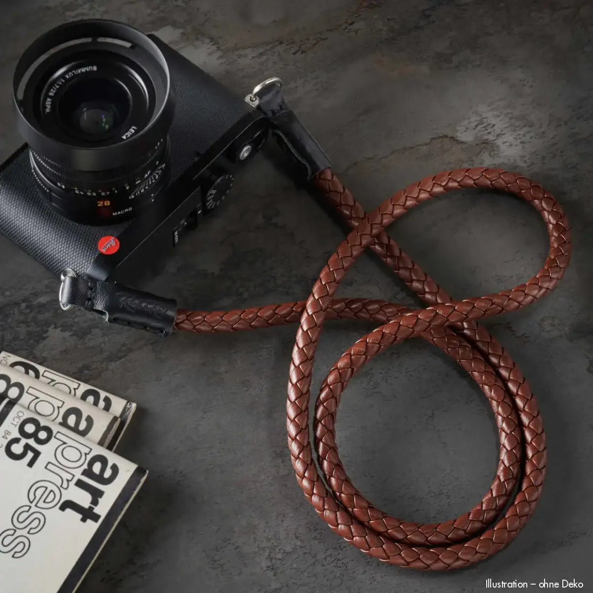 Rock n Roll Camera Straps And Bags Kamerazubehör Speziell für Leica | Leder Kameragurt Geflochten | Braun 100cm | Z.b. m und q