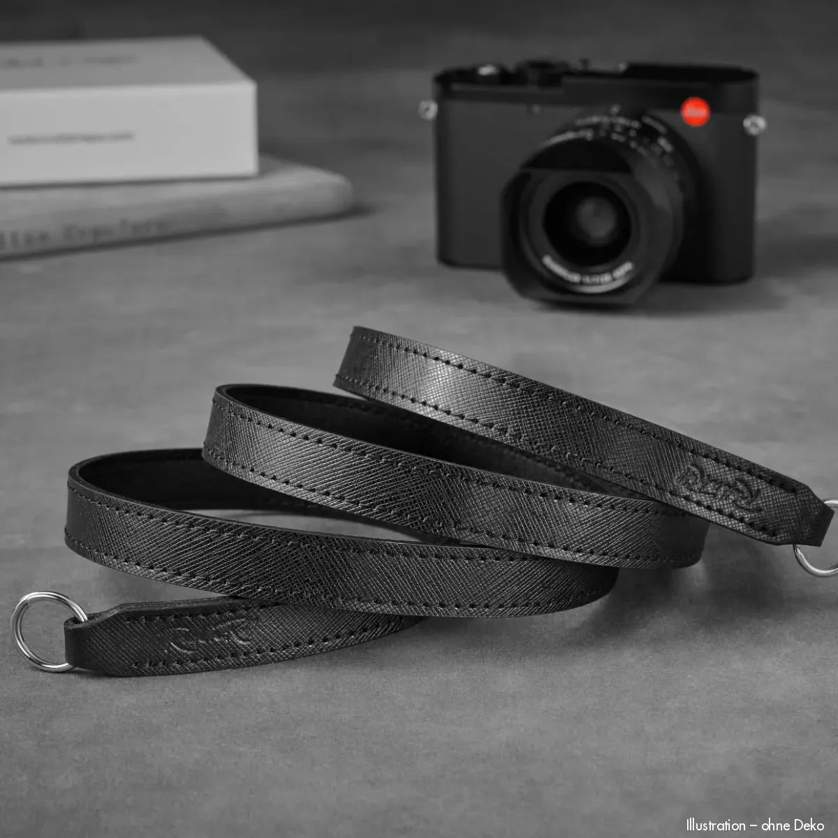 Rock n Roll Camera Straps And Bags Kamerazubehör Speziell für Leica | Saffiano Schwarzer Kameragurt von | Leder | U.a.für m | 125cm