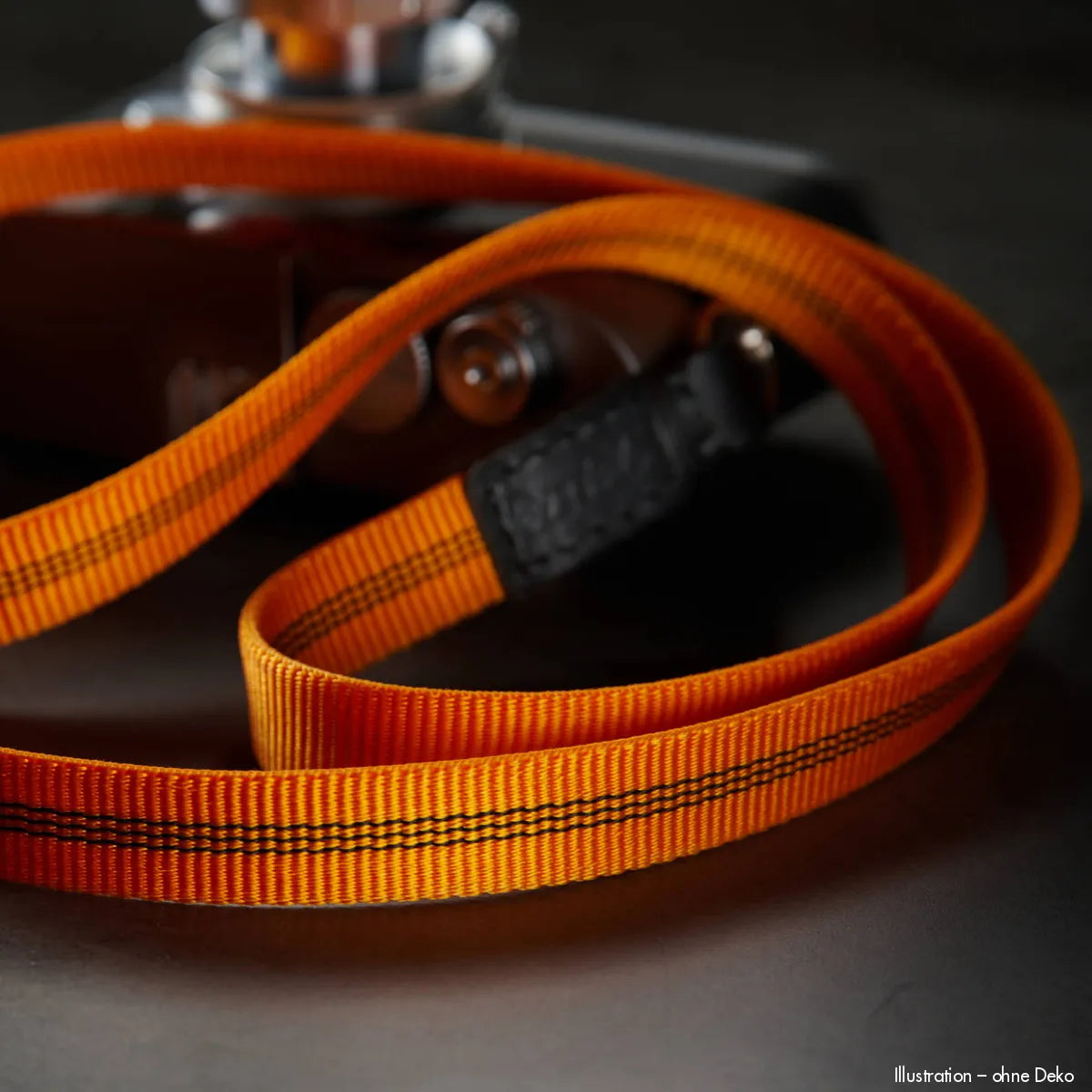 Oranger reflektierender Hundeführleine mit schwarzen Akzenten und Metallteilen