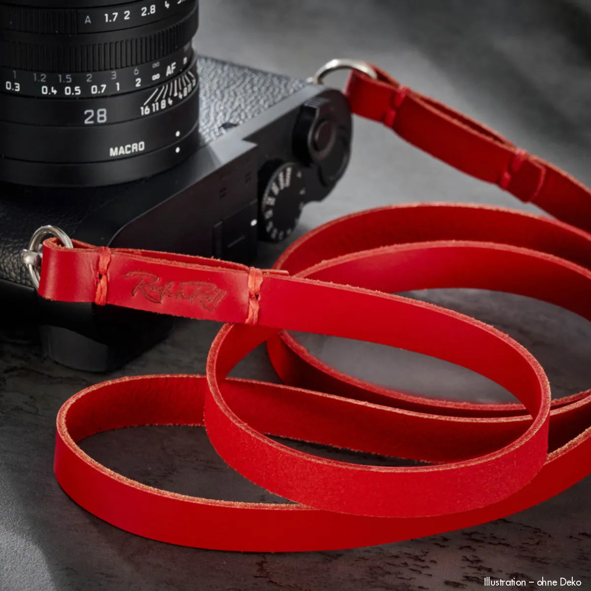 Rock n Roll Camera Straps And Bags Kameragurte | Schlanker Roter Leder Kamera Tragegurt | U.a. für Leica q und M-modelle | 125cm