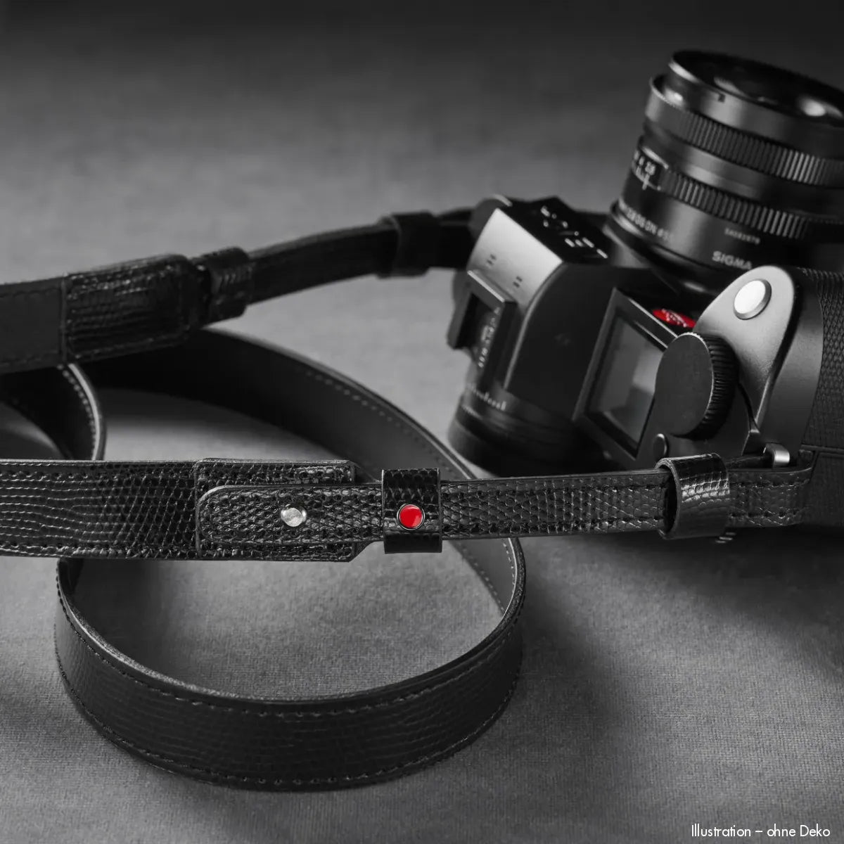Rock n Roll Camera Straps And Bags Kameragurte | Schwarzer Leder Kameragurt | Edel Glänzend | Z.b.für Leica Sl3 | 125cm