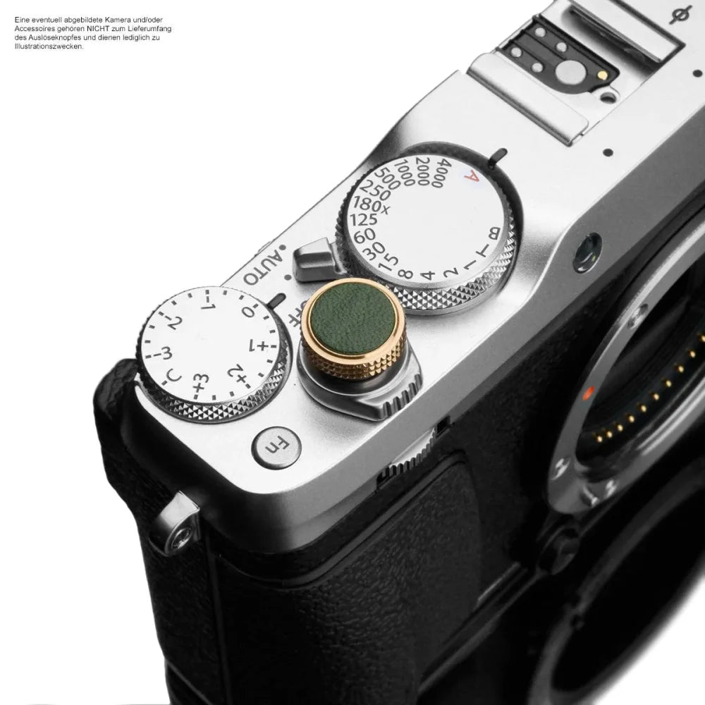 Auslöseknöpfe | Khaki / Grün, Leder, Messing | Gariz Design | Auslöseknopf Aus Messing Und Leder In Grün Von Gariz Design Für Fuji Leica