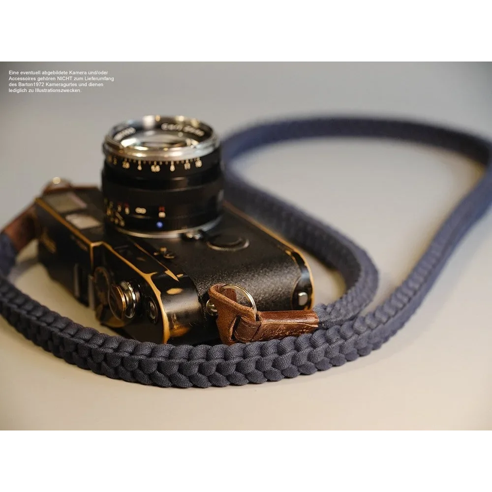 Kameragurte | Blau, Canvas / Baumwolle | Barton 1972 | Barton 1972 Kameraband Aus Baumwolle Twill | Geflochtenes Design | Navy Blau