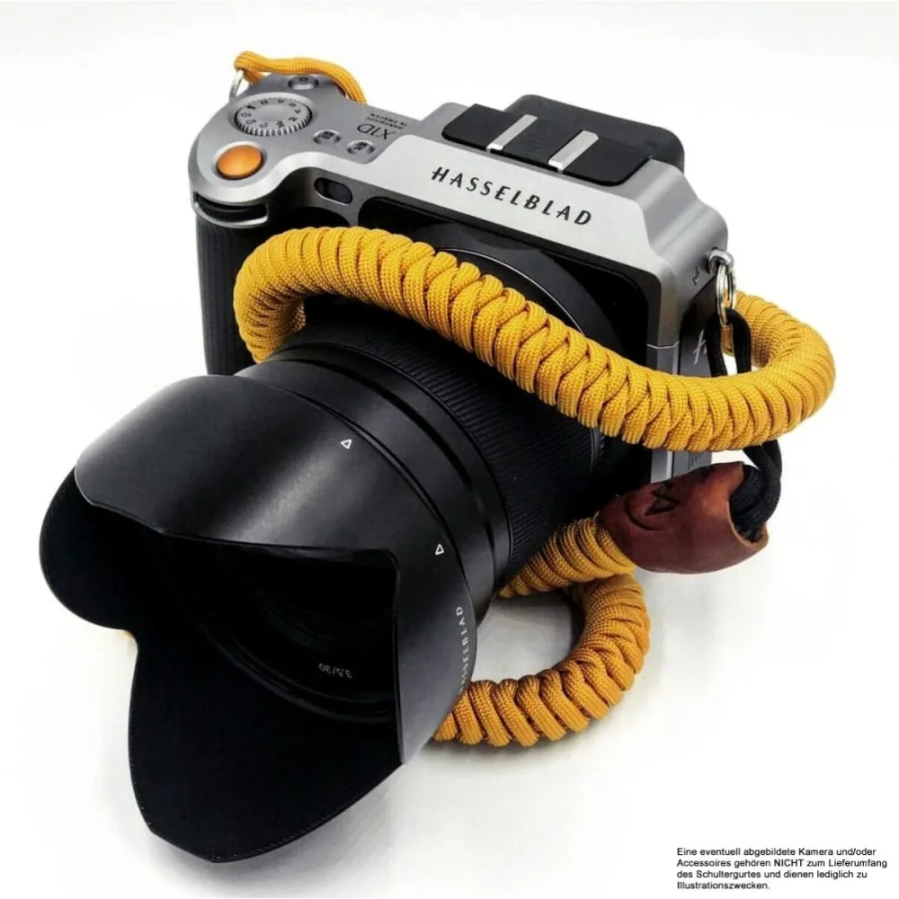 Kameragurte | Gelb / Gold, Leder, Seil | Monarch Vii | Camera Strap Aus Paracord Seil | Gelb | Monarch Vii Boa | Handgefertigt |gr.s