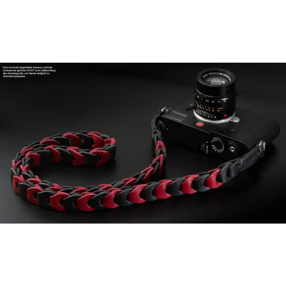 Kameragurte | Leder, Schwarz Und Rot | Rock n Roll Camera Straps And Bags | Design Kameragurt Aus Leder In Schwarz Rot | Rock n Roll Camera