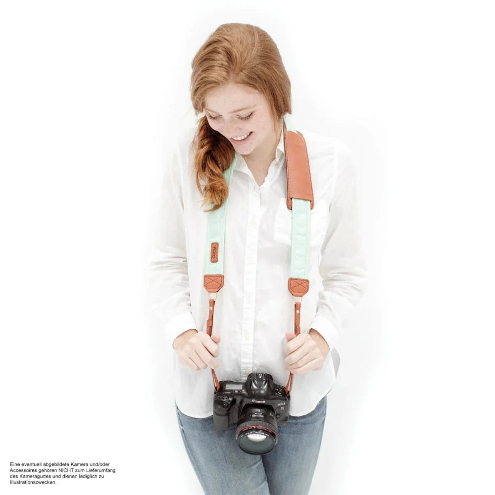 Kameragurte | Baumwolle, Khaki / Grün, Leder | Fotostrap By Katie Norris Foto Usa | Design Kameragurt Fotostrap Aus Leder Und Baumwolle