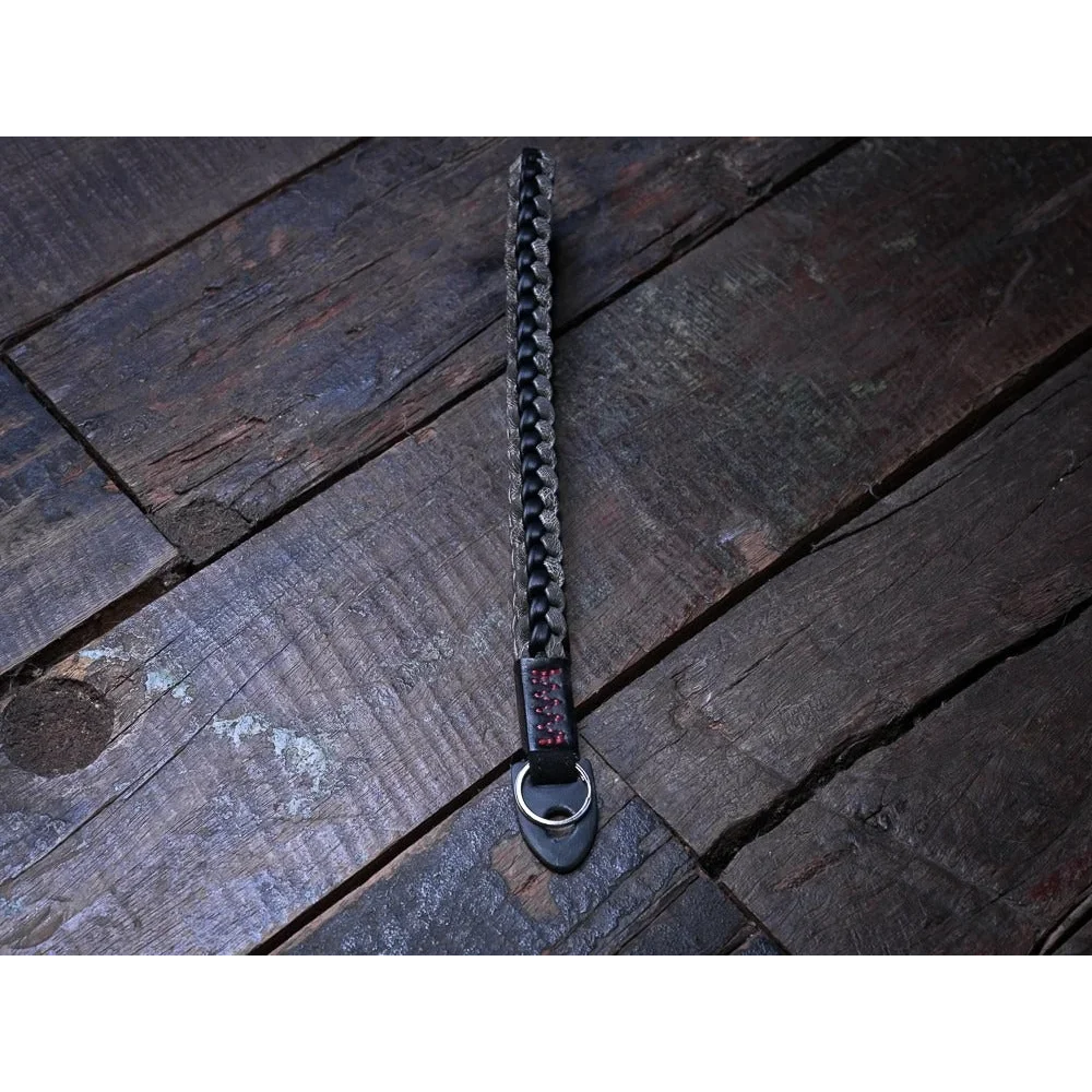 Handschlaufe | Leder, Schwarz | Barton 1972 | Design Kameraschlaufe Aus Leder | Barton1972 | Schwarz Grau | Hand Geflochten