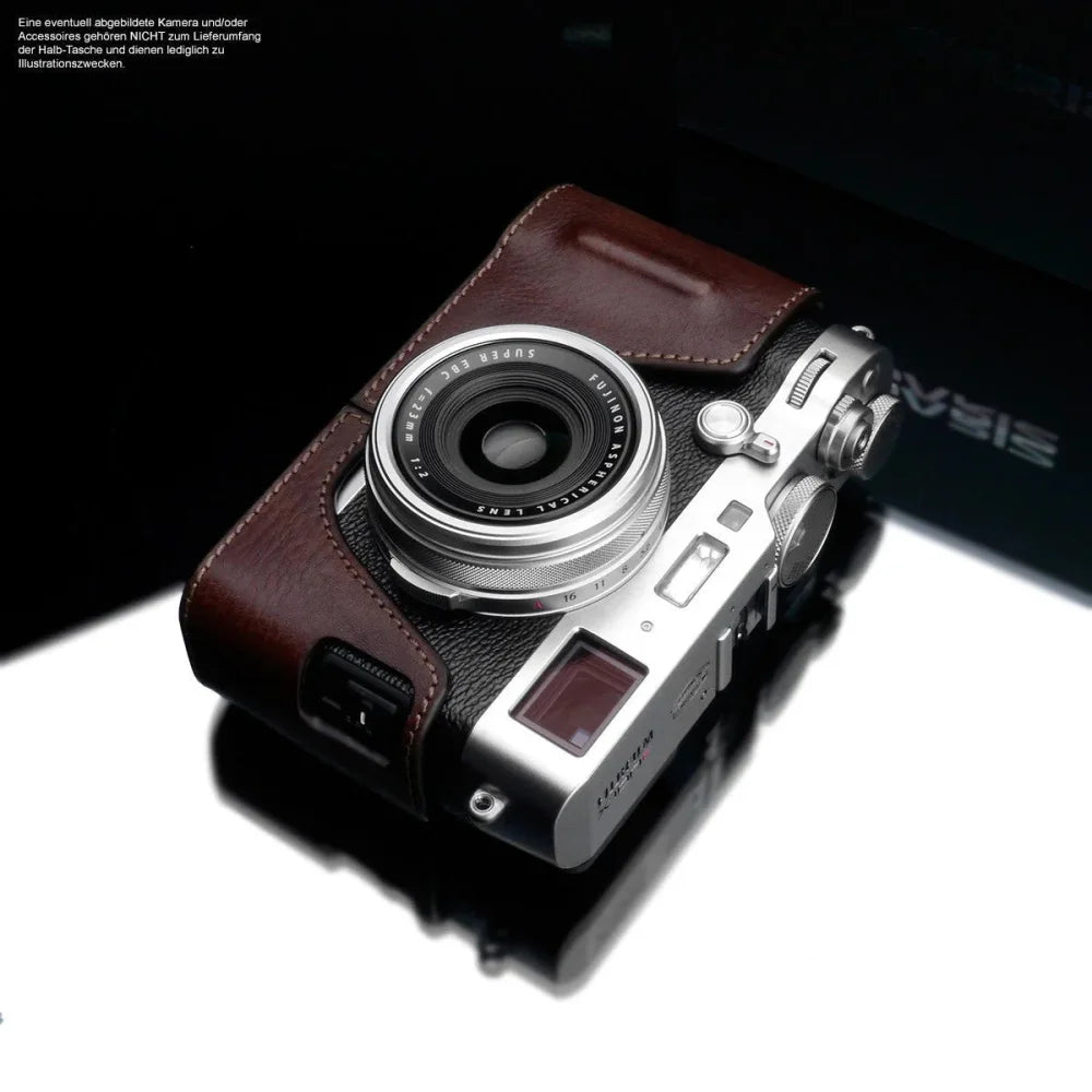 Half Case Bereitschaftstasche | Dunkelbraun, Fuji, Leder | Gariz Design | Designer Fototasche Aus Leder Für Fujifilm X100f In Braun Von