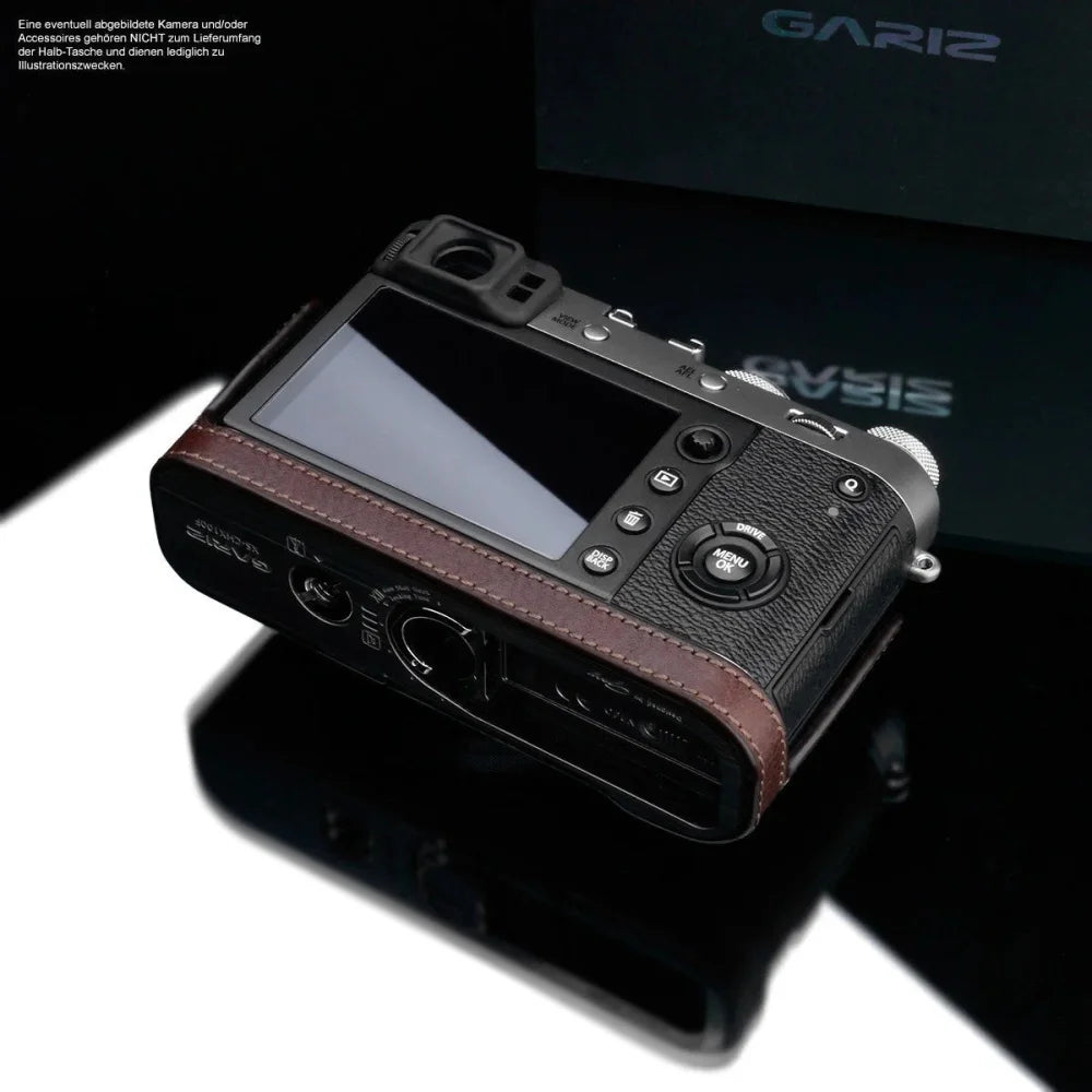 Half Case Bereitschaftstasche | Dunkelbraun, Fuji, Leder | Gariz Design | Designer Fototasche Aus Leder Für Fujifilm X100f In Braun Von