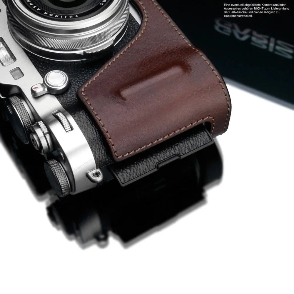 Half Case Bereitschaftstasche | Dunkelbraun, Fuji, Leder | Gariz Design | Designer Fototasche Aus Leder Für Fujifilm X100f In Braun Von