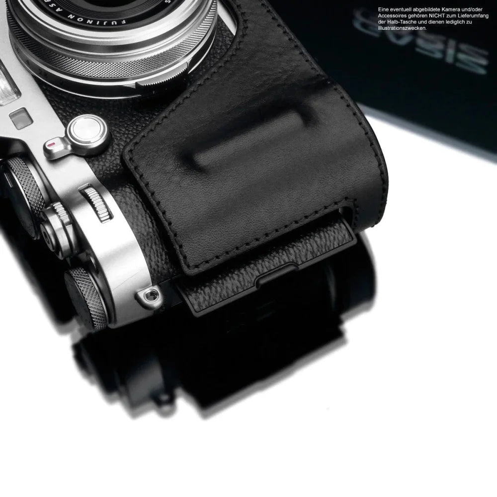 Half Case Bereitschaftstasche | Fuji, Leder, Schwarz | Gariz Design | Designer Kameratasche Aus Leder Für Fuji X100f In Schwarz Von Gariz