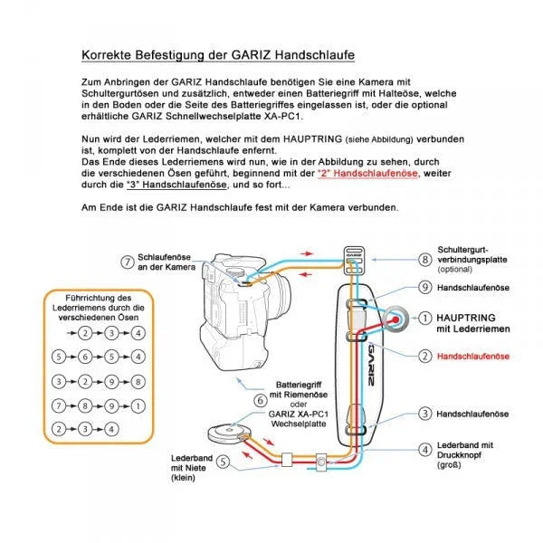 Handschlaufe | Alcantara, Leder, Schwarz | Gariz Design | Ergonomische Gariz Alcantara Handschlaufe Trageriemen Trageschlaufe / At-hg2/cg