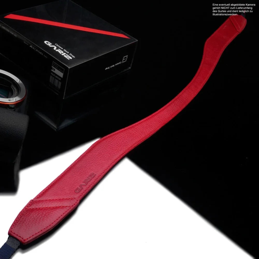 Kameragurte | Leder, Rot | Gariz Design | Ergonomischer Gariz Leder Kamera-gurt / Schultergurt / Trageriemen At-dslar