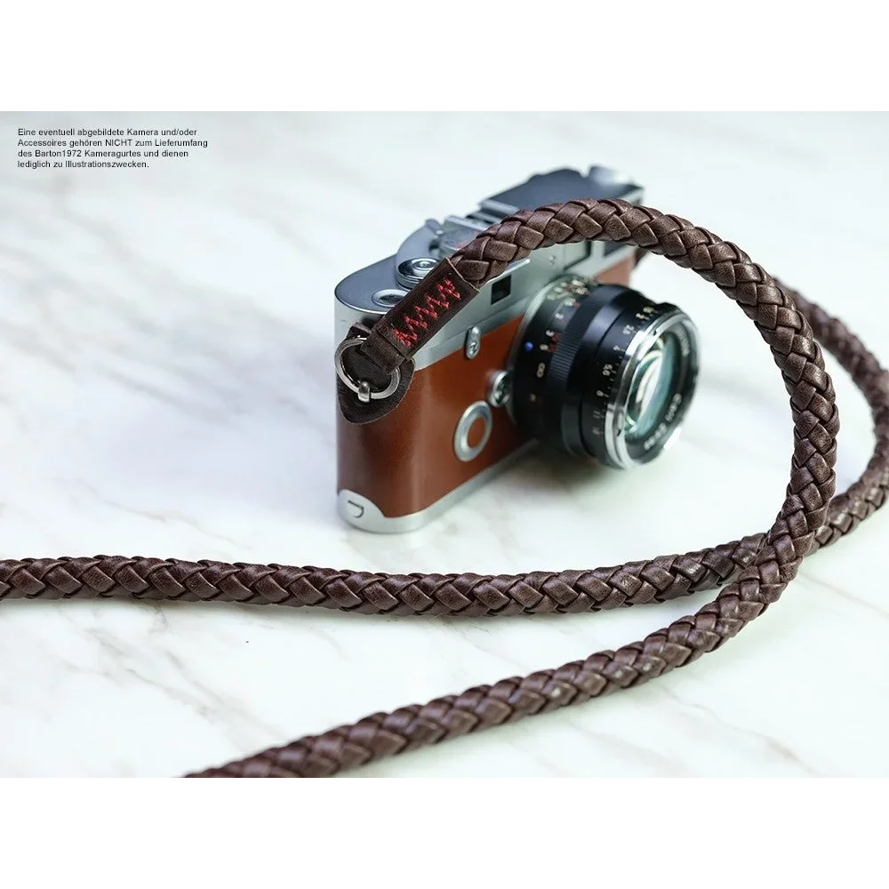 Kameragurte | Dunkelbraun, Leder | Barton 1972 | Fotogurt | Barton 1972 | Leder Von Hand Geflochten | Annie Barton | Braun |125cm