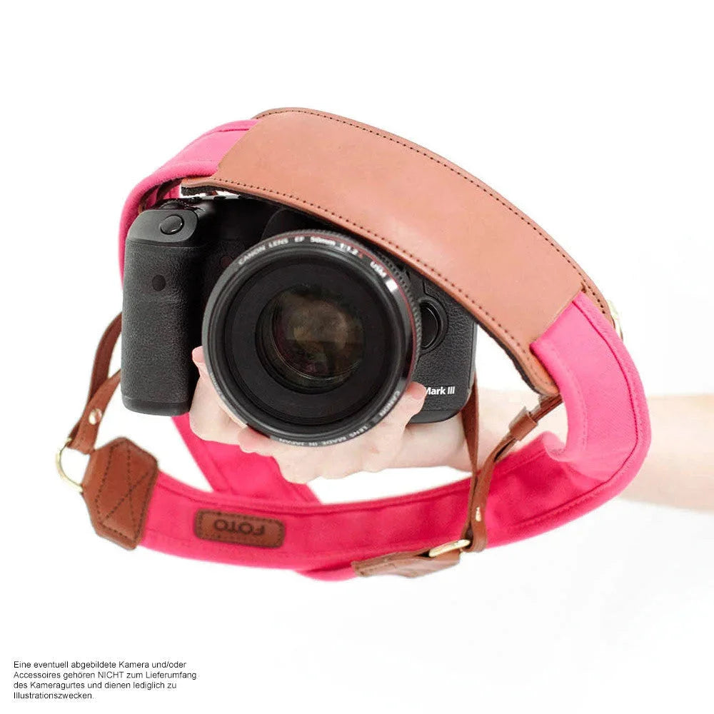 Kameragurte | Baumwolle, Leder, Rosa / Pink | Fotostrap By Katie Norris Foto Usa | Fotostrap Kamera Schultergurt Aus Canvas | Katie Norris