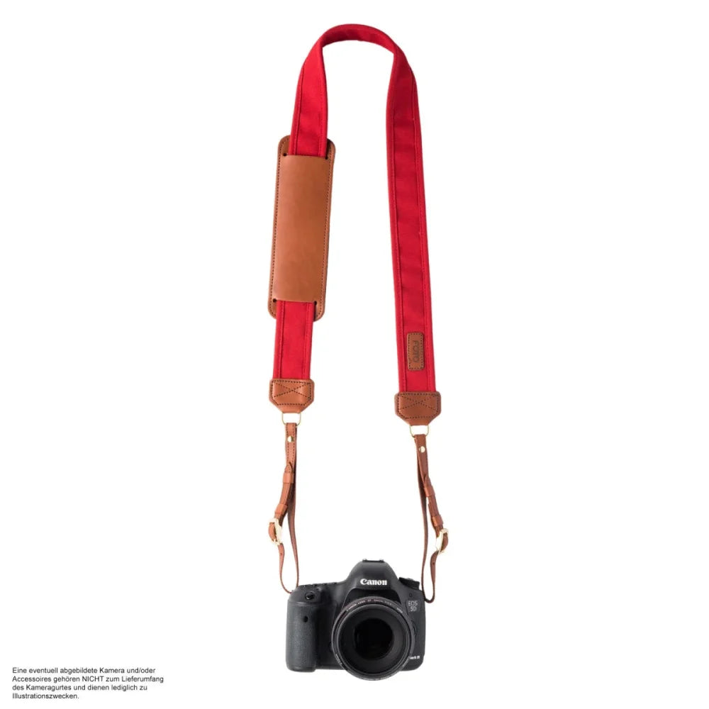 Kameragurte | Baumwolle, Leder, Rot | Fotostrap By Katie Norris Foto Usa | Fotostrap Kameraband Aus Leder Und Baumwoll Canvas | Rot | Katie