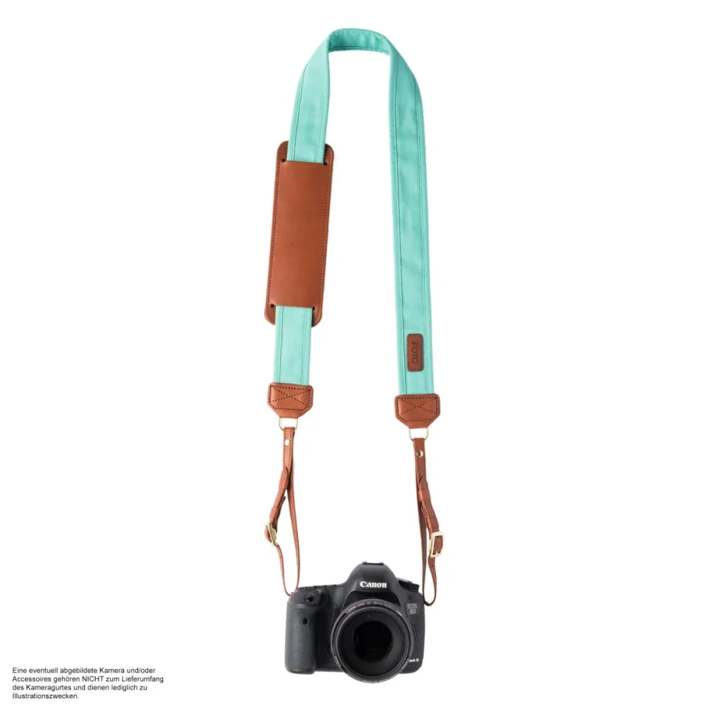 Kameragurte | Baumwolle, Blau, Leder | Fotostrap By Katie Norris Foto Usa | Fotostrap Kameraband | Baumwolle Und Leder | Seaside Türkis Blau