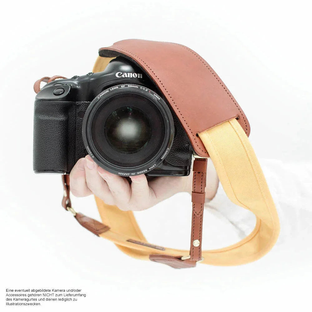 Kameragurte | Baumwolle, Gelb / Gold, Leder | Fotostrap By Katie Norris Foto Usa | Fotostrap Kameragurt Für Z.b. Leica Aus Leder Und Canvas