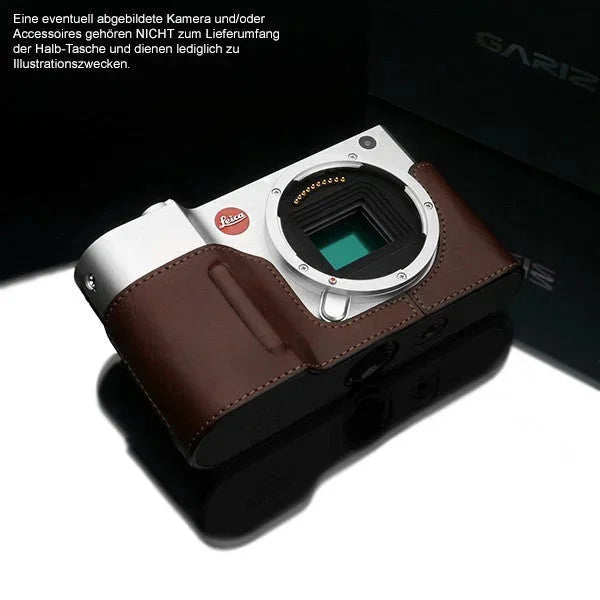 Half Case Bereitschaftstasche | Dunkelbraun, Leder, Leica | Gariz Design | Fototasche Aus Leder Für Leica Tl2 Leica Tl Leica t | Dunkel