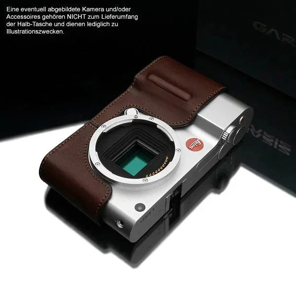 Half Case Bereitschaftstasche | Dunkelbraun, Leder, Leica | Gariz Design | Fototasche Aus Leder Für Leica Tl2 Leica Tl Leica t | Dunkel
