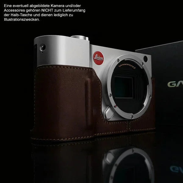 Half Case Bereitschaftstasche | Dunkelbraun, Leder, Leica | Gariz Design | Fototasche Aus Leder Für Leica Tl2 Leica Tl Leica t | Dunkel