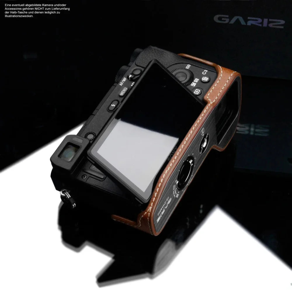 Half Case Bereitschaftstasche | Hellbraun, Leder, Sony | Gariz Design | Fototasche Aus Leder Für Sony Alpha 6500 A6500 In Hellbraun Von