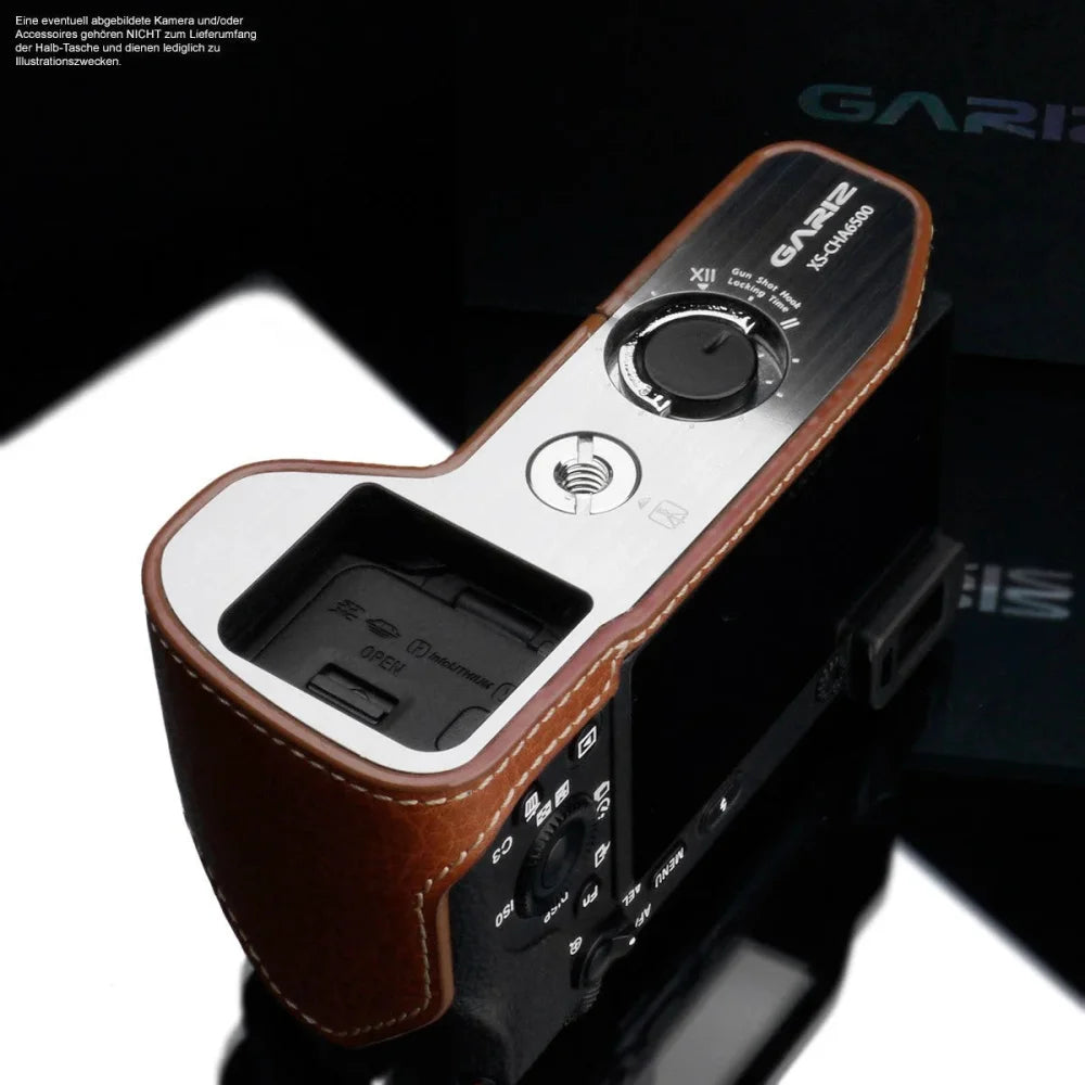 Half Case Bereitschaftstasche | Hellbraun, Leder, Sony | Gariz Design | Fototasche Aus Leder Für Sony Alpha 6500 A6500 In Hellbraun Von