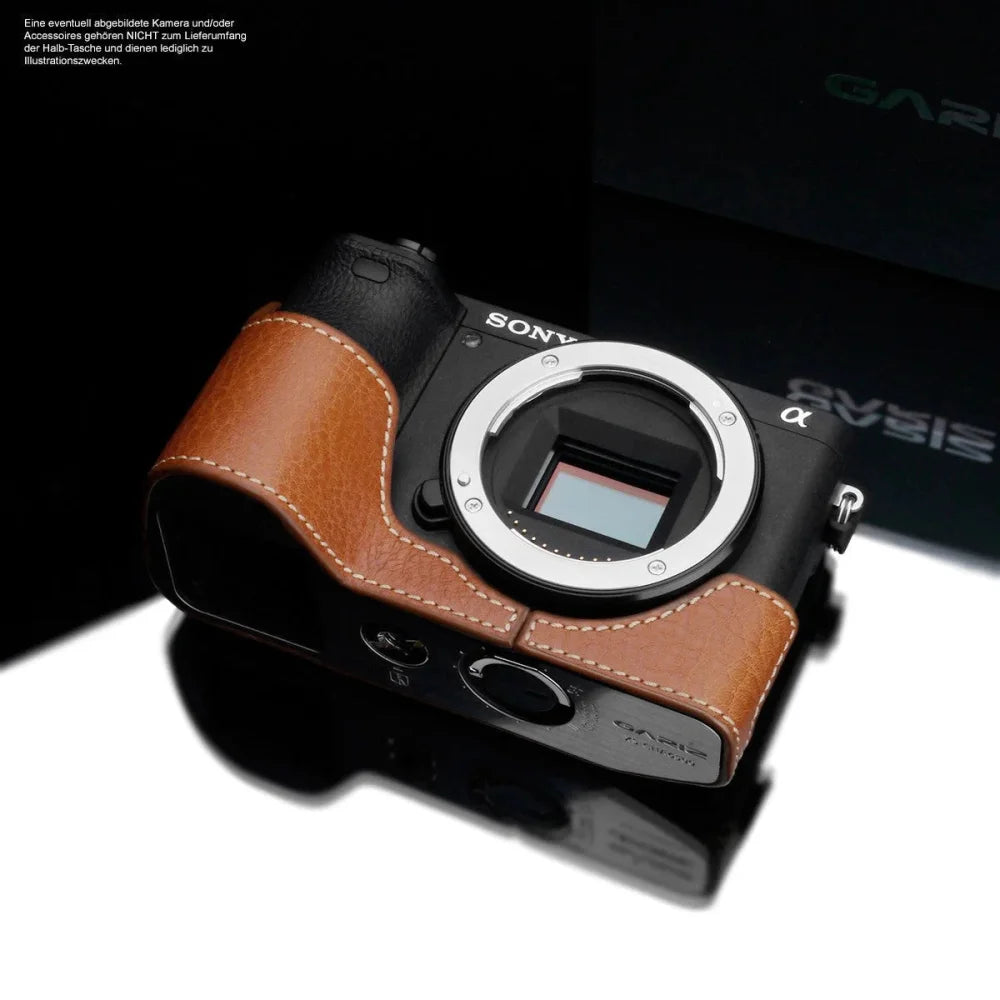 Half Case Bereitschaftstasche | Hellbraun, Leder, Sony | Gariz Design | Fototasche Aus Leder Für Sony Alpha 6500 A6500 In Hellbraun Von