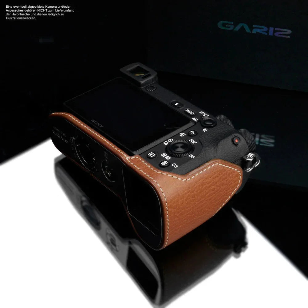 Half Case Bereitschaftstasche | Hellbraun, Leder, Sony | Gariz Design | Fototasche Aus Leder Für Sony Alpha 6500 A6500 In Hellbraun Von