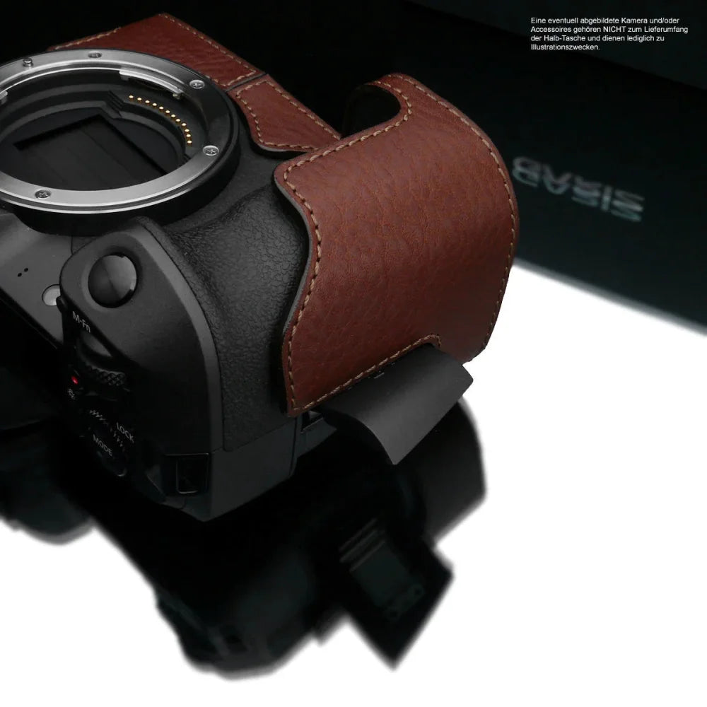 Half Case Bereitschaftstasche | Canon, Leder, Schwarz | Gariz Design | Fototasche Für Canon Eos r Vollformatkamera Aus Leder In Braun Von